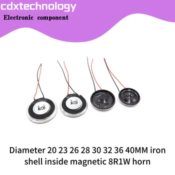 10pcs Priemer 20 23 26 28 30 32 36 40 MM železa prípade vnútri magnetické 8R1W reproduktor hračka reproduktor s drôtom