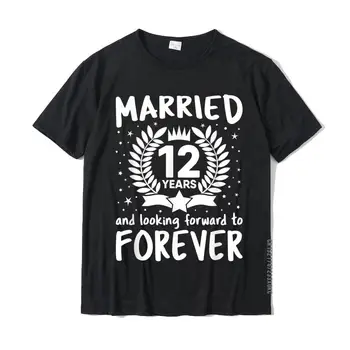 12 Rokov Výročie Svadby, Manžel, Manželka Páry Zodpovedajúce T-Shirt Zábavné Topy Tees Pre Študentov Na Predaj Bavlnené Tričká Bežné