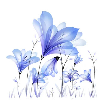 1PC Modré Kvety Samolepky na Stenu, Dekorácie Wc Nálepky WC samolepiace Tapety Nástenné Wc Veko Sídlo Obtlačky