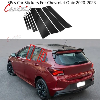 8Pcs Auto Piliera Príspevky Trim Kryt Pre Chevrolet Front 2020-2023 Okno Orezania Kryt BC Stĺpec Nálepky Chrómové Dekorácie