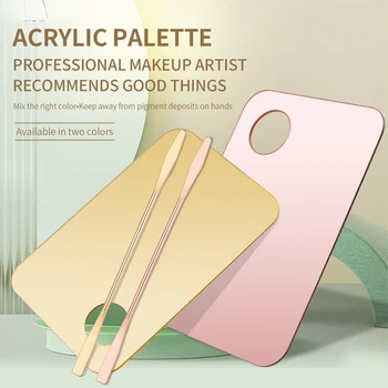 Akryl Palety S Rod Make-Up Zmiešané Nástroje Nail Art Poľský Miešanie Doska Nadácie Eyeshadow Ružové Zlato
