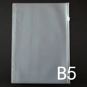 B5 Veľkosť 9/26 otvory PVC Skladovanie Vrecko na Zips, Kartou/Poukážky Vrecku Špirála Notebook Príslušenstvo puzdro Vložiť na Loose Leaf Denník