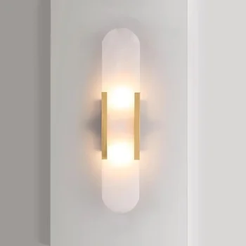 Biewalk Moderné LED Mramoru Nástenné Svietidlo Osvetlenie Obývacej Izbe, Nočné Nočná Lampa Dekor Prírodný Mramor Dekor Krytý Zlatom Nástenné Svietidlo