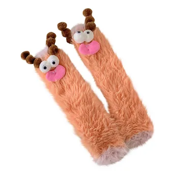 Cartoon Zime Teplé Fuzzy Ponožky Načechraný Coral Fleece golier Posádky Ponožky pre Narodeniny, Valentína, Vianoce