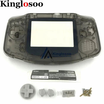 Clear black Bývanie Shell Kryt prípade, w/ tlačidlo pre Game Boy Advance GBA Náhradný diel