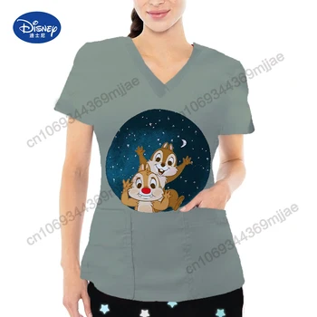 Disney Módne Žena, Blúzky, 2023 tvaru dámske Krátky Rukáv T-shirt Sestra Womans Oblečenie T-košele pre Ženy Oblečenie Orezať Začiatok