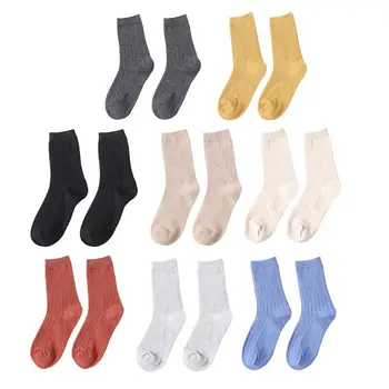 Dámske Zimné Jednoduché Ponožky Módne 5 Párov Hrubé Vlny Mäkké Teplé Bežné Ponožky Vintage Ponožky pre Ženy, Veľkosť 37JB