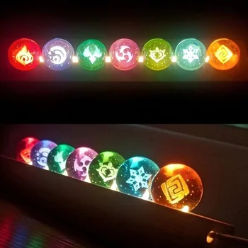 Hra Genshin Vplyv Crystal Ball Obrázok Nočné Svetlo Sedem Prvkov Loptu 3 cm Loptu 3D Model Hračka Cosplay Darček k Narodeninám Domova