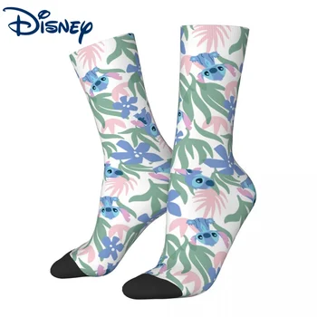 Jesenné Zimné Móda Unisex Disney ' Lilo A Stitch Lilo & Stitch Ponožky Pastel Kvetinový Priedušná Uprostred Trubice Ponožky