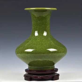 Jingdezhen keramická váza pece crack glazúra otvoriť kus jún porcelánu, keramiky zelená granátové jablko váza vybavenie výrobkov