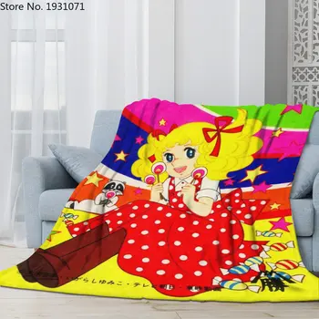 Kawaii Roztomilý Dievča 3D Flanelové Deka Candy Candy Anime Tenkú Deku Flanelové Prenosné Domáce Cestovné Kancelárie Deka 07