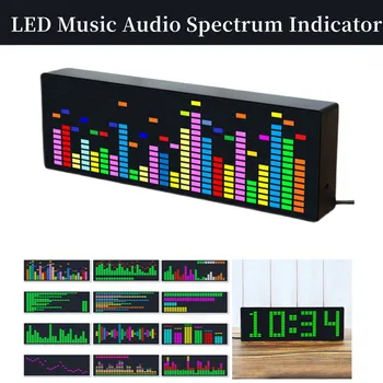 LED Auto Hudbu, Zvukové Spektrum, Ukazovateľ Displeja Modul VU Meter VFD Audio Atmosféru Displej Hodiny 12 Druhov USB 5V 1A LED Pectrum