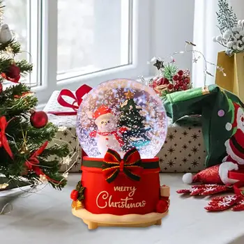LED Vianočné Snow Glóbusy, Hudobné Box Ornament Ľahký LED Vianočné Krištáľové Gule na Posteli Domov Krbom, Spálne, Tabuľka