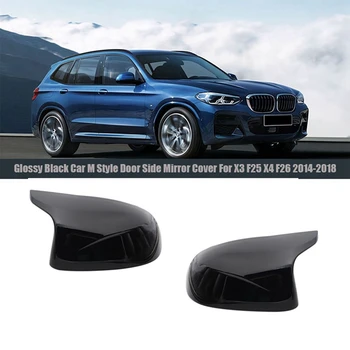 Lesklé Čierne Auto M Štýl Dverí Bočné Zrkadlo Pokrytie Spätné Zrkadlo Spp Na BMW X3 F25 X4 F26 X5 F15 X6 F16 2014-2018