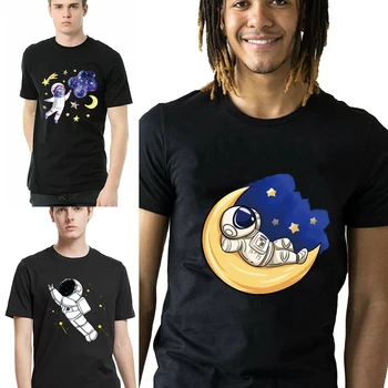 Letné Tees Astronaut Vzor Krátky Rukáv T-Shirt Harajuku T Shirt pre Mužov, Oblečenie, Topy Všetky vaše Pohodlné O-krku Pulóver