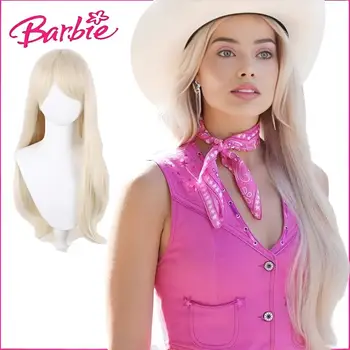 Miniso Barbie Cosplay Parochňu Vysokej Teplote Hodváb žiaruvzdorné svetlej Zlatej Ruže Oka Micro Stočený Dlhé Vlasy Darčeky pre Dievčatá