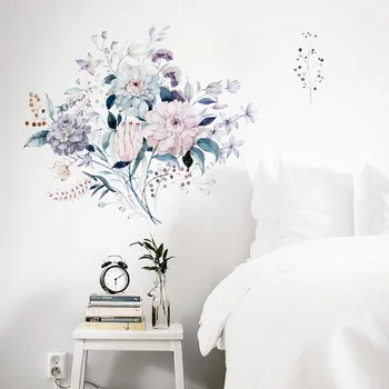 Moderné Kvety Samolepky Na Stenu Teplé Spálne, Obývacia Izba Dekorácie Estetické Nástenná Maľba Home Office Decor Art Odtlačkový Tapety