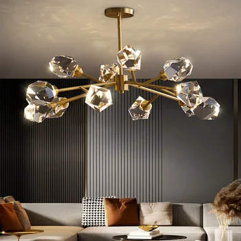 Moderný Luxusný Štýl LED Luster Pre Obývacej Izby, Spálne, Jedálne, Kuchyne, Stropné Lampy Zlato, Meď Crystal G9 Prívesok Svetlo