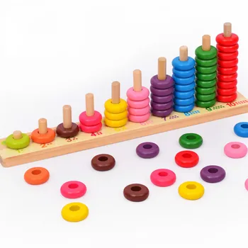 Montessori Vzdelávacích 10 Úrovne Mraky Výpočtu Korálky, Drevené Hračky Pre Deti Matematiku Dieťa Dať vašim narodeninám Deti hračky