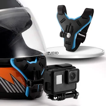 Motocyklové Prilby Chin Popruh Mount Držiak Telefónu Klip Kompatibilný Pre GoPro Hero 12 11 9 Akčná Športová Kamera Full Face Držiteľ