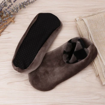 Muži Zahustiť Zime Teplé Loď Ponožky Non Slip Elastické Vnútorné Podlahy Črievičku Ponožky