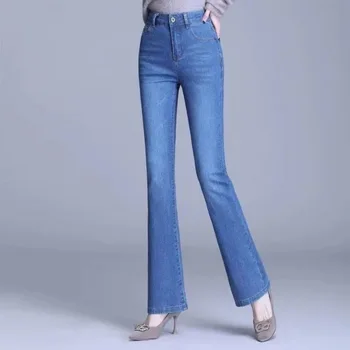 Na jar a v Lete Nové Vysoký Pás Elastické Jeans pre Ženy je Štíhly, Fit a Štíhla Temperament Všestranný Obličkového Nohavice
