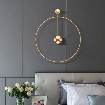 Najpredávanejšie Položky lacné obývacia izba dekor Dvojité Potrubie zlato nástenné hodiny 17 palcov