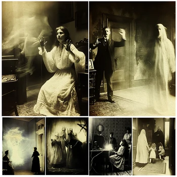 Nájsť Strašidelný Dom Duchov Vintage Wall Art Plátno Na Maľovanie Psychické Čarodejnice Predvolanie Zlých Duchov Umenie Plagátu A Tlač Domova
