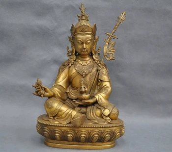 Patung Buddha Tiongkok Tibete Bronz Lotus Narodil Guru Padmasambava