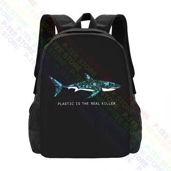 Plast Je Skutočný Vrah Zábavné SharkBackpack Veľkú Kapacitu Bookbag Nový Štýl