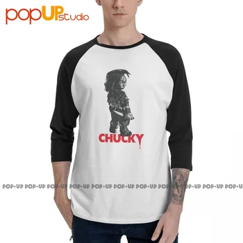 Pop Chucky Childs Play Bábika 3/4 Rukáv T-shirt Tlač Streetwear Raglan Tee Tričko