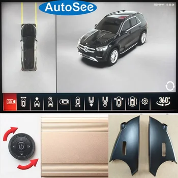 pre Benz na Mercedes ML, GL trieda auto 360 stupeň fotoaparát Vtáčie oko 3D panoramatický výhľad bočné zrkadlo surround parkovanie zadnej strane 4K dash