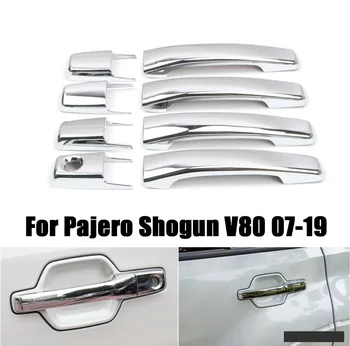 pre Mitsubishi Pajero / Shogun V80 2007-2019 Striebro Mimo Exteriérové Dvere, Rukoväť Chránič Kryt Výbava