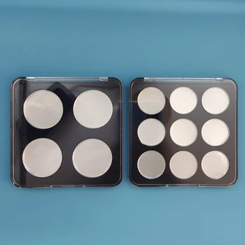 Prázdne políčko 36.5 mm, 4 farby Prášok blusher box tvoria 26.5 mm black 9-farebné očné tiene Paletu Kozmetické nahradenie box 12pcs