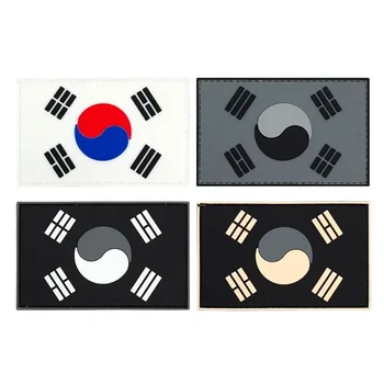 PVC Kórea Vlajka Škvrny na Oblečení Vlajka Taktické Patch Morálku Odznak na Batoh Nálepky Vojenské Nášivka Háku & Slučky Remienok na ruku
