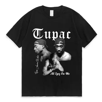 Rapper Tupac 2pac Grafické Tričko Fashion Vysoká Kvalita Krátke Rukávy T-shirts Nadrozmerné Hip Hop Streetwear pánske Bavlnené tričko
