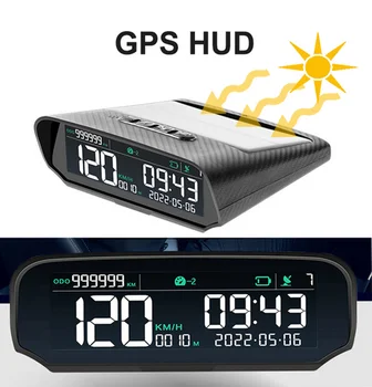 S100 Solárne Auto, Head-Up Display Auto GPS HUD Otáčkomer Digitálne Hodiny Po-Rýchlosť Alarm Únava Jazdy Upozornenie Kilometrov Displej