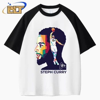 stephen curry avatar tlač dospelých kontrast krátke raglánové rukávy T-shirt letných športov top pre mužov a ženy