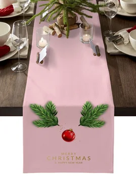 Vianočné Borovice Ihly Svietidla Elk Ružová Domova Stôl Runner Svadobné Dekorácie Obrus Kuchynský Stôl Prestieranie