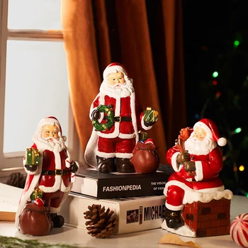 Vianočné Živice Ornament Santa Claus Sochy Remesiel Vianočné Dekorácie Figúrka Pre Domáce 2023 Vianoce, Nový Rok Darčeky