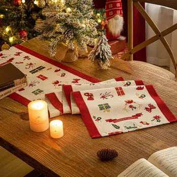 Vianočný Stôl Runner Vianoce Bielizeň, Stolové Vlajky Kryt Veselé Vianočné Dekorácie Pre Domov Navidad Noel Darčeky Snehuliak Obrus