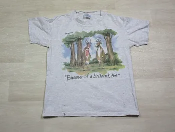 Vintage Ďaleko Strane Bummer z Birthmark Hal Mládež Sz (L) T Shirt 1980 je Smiešne, dlhé rukávy