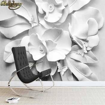 Vlastné Foto Tapety 3D Biely kvet, nástenné Maľby Obývacia Izba, Spálňa Domova nástenné Maľby Abstraktných De Parede Stenu, Papierové nálepky