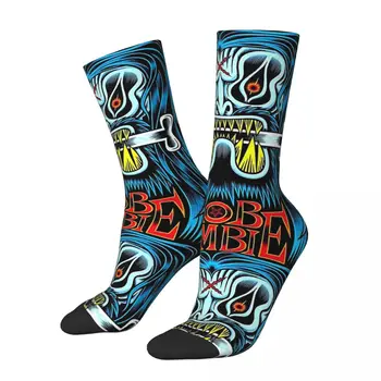 Vtipné Blázon Ponožky pre Mužov Hudobná skupina, Hip Hop Harajuku Nový Robzombie Šťastný Kvality Vzor Vytlačené Chlapci Posádky kompresné Ponožky