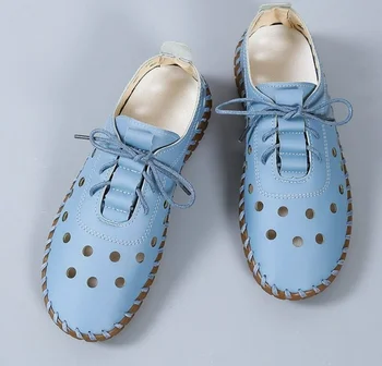 Vysoko kvalitné ručné oxford bytov topánky pre ženy lacné kožené mokasíny matka pohodlný voľný čas v lete denne topánky