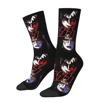 Zábava Mens Heavy Metalová Kapela Kiss Šaty Unisex Ponožky Teplé Pohodlné 3D Tlač Rock And Roll Posádky Ponožky