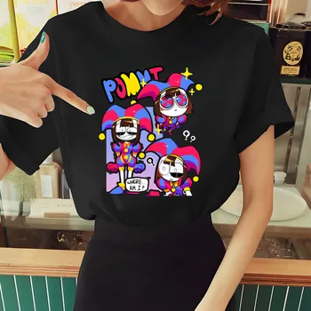 Úžasné Digitálne Cirkus Tshirts Ženy Módne Letné T-shirts Hip Hop Dievča Vytlačené Top Tees Streetwear Harajuku Vtipné Tričko