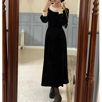 Čierne Šaty pre Ženy, Ženské Luxusných Večerných Šiat 2024 Elegantné Dámske Dlhé strede zúžený Boutique Design Oblečenie Žena Jeseň Frocks