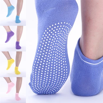 Ženy Jogy Ponožky Non-Slip Silicone Gym Fitness Tanec Pilates Športové Ponožky Jednofarebné Bavlnené Priedušná Krátke Ponožky, Papuče