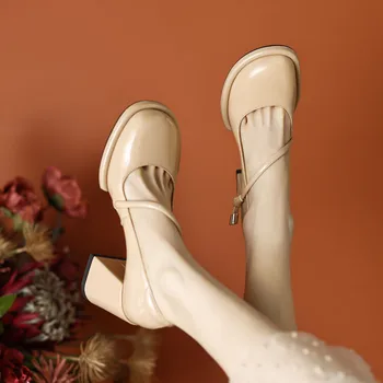 Ženy podpätky mary janes platformu Lolita topánky na podpätkoch Čerpadlá Žien Japonskom Štýle Vintage Dievčatá Vysokom Podpätku topánky pre ženy